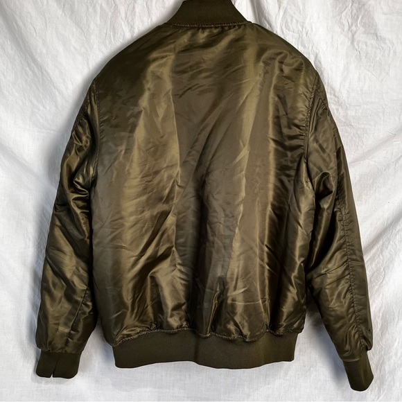 Vintage South Pole Bomber Jacket Mens L Large Green Coat Quilted Lined 90s Y2K - Picture 12 of 16